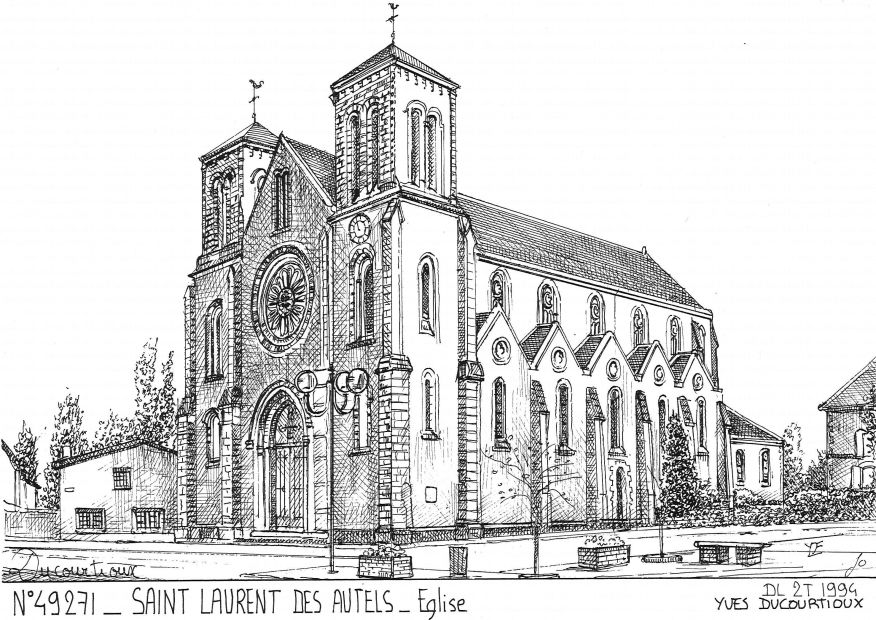 N 49271 - ST LAURENT DES AUTELS - église